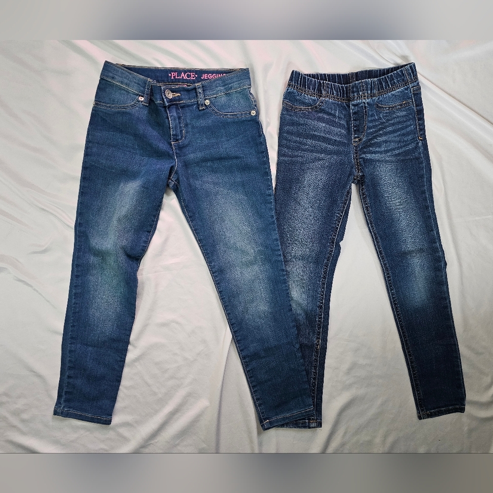Two Pairs Of Girls Jeggings - 6 And 6X/7
